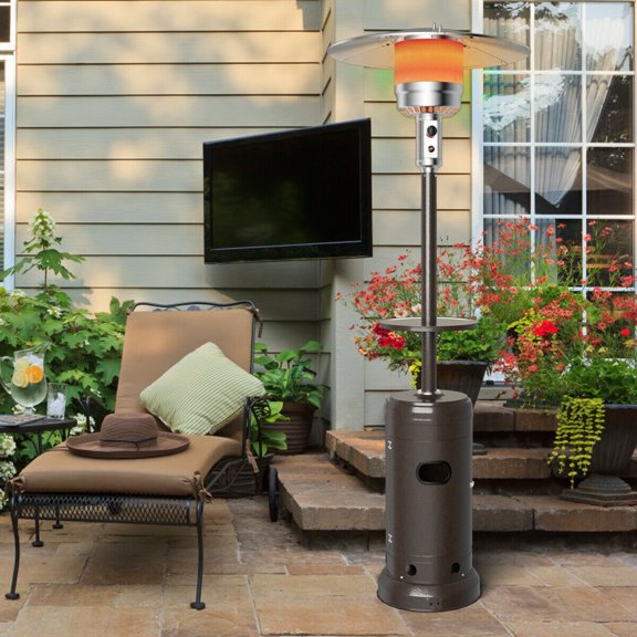 BELLEZE Freestanding 48,000 BTU LP Propane Gas Outdoor Patio Heater for ...