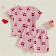 thumbnail image 4 of Gubotare Toddler Summer Outfits Outfits for Toddler Girls Baby Smocked Tops T-Shirt Shorts Set Summer 6 9 12 18 24 Months 2T 3T 4T 5T (Red,3-4 Years), 4 of 7