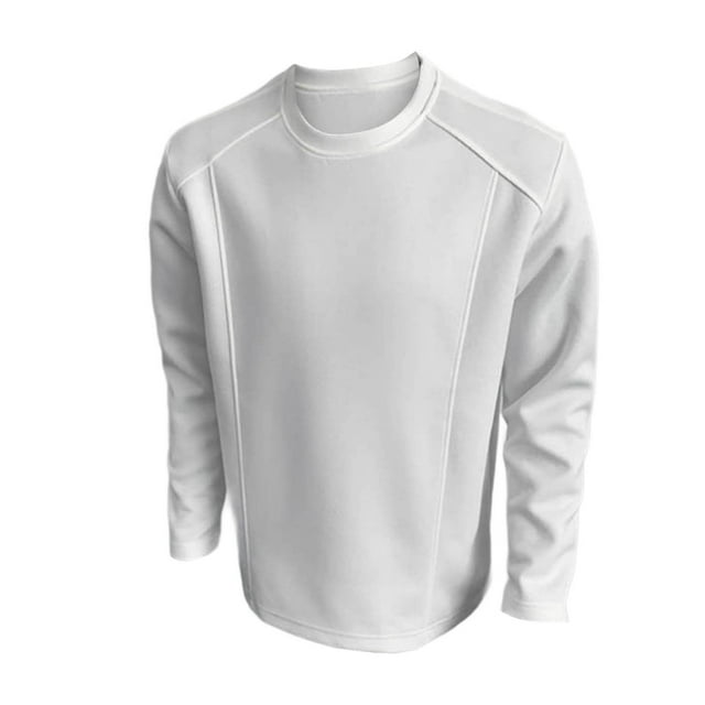 Ediodpoh Chandail Sans Capuchon pour Homme - Unisexe Automne Couleur Unie Col Rond Style Tenue Décontractée pour les Activités Quotidiennes Vêtement Polyvalent Confortable pour Superposition Chandail pour Homme Blanc m