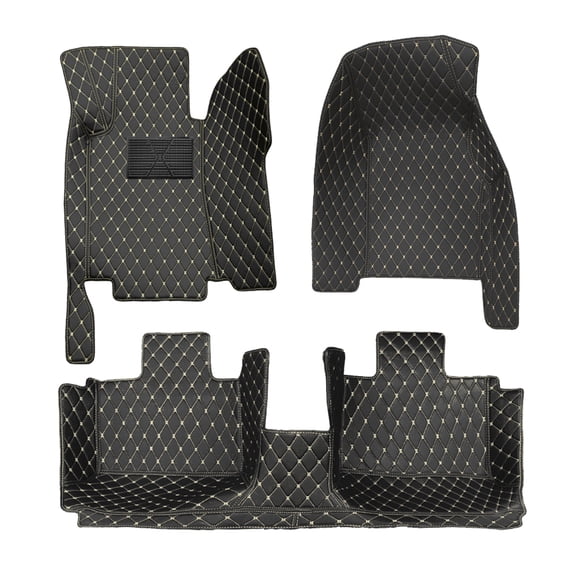 leadwolf Car Floor Mats Custom Fit for Mercedes-Benz GLS level 16-19 5 Seats Carpet Protection PU Leather Auto Liners All Weather Black Beige