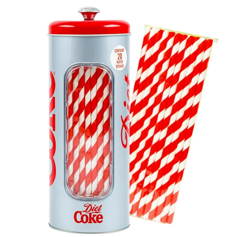 Diet Coke Tin Straw Holder – Retro Metal Dispenser & Storage