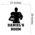 thumbnail image 4 of Sports Personalized Wall Decals for Boys Bedroom - Passionate American Football Player with Ball in One Hand Player DIY & Creativity Custom Name Wall Sticker - Size: 21 In x 30 In, 4 of 5