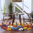 thumbnail image 4 of Spring Floral Round Area&nbsp;Rug 5ft Vintage Lavender Oil Painting Flower Non-Slip&nbsp;Washable Circle Rugs Soft Felt Indoor Floor Mat for Bedroom Kitchen Living Room Bathroom, 4 of 9