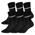 thumbnail image 1 of HUDDLE Calcetines Unisex, pack de 6 – Basic, logo, crew, calcetines deportivos, color liso Negro 43-46, 1 of 3