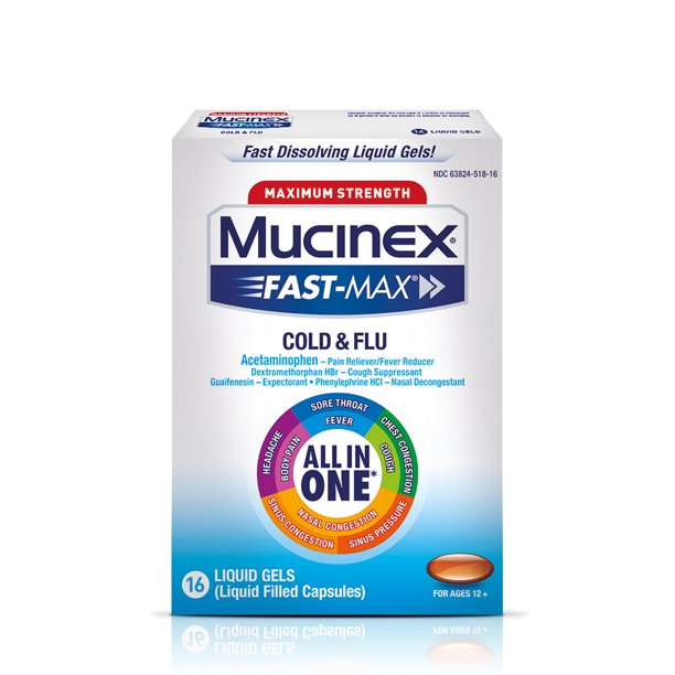 Mucinex FastMax Maximum Strength Cold & Flu All In One, MultiSymptom
