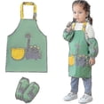 thumbnail image 1 of 2-5 Years Old Child Painting Apron Set Child Apron With Pockets And 2 Adjustable Sleeves Kids Apron Child Kitchen Apron Boy Girl Waterproof, Anti-dirt, 1 of 5