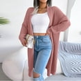 thumbnail image 7 of Ozmmyan Women's Fashion Autumn Winter Solid Lapel-Neck Long Cardigan Sweater Coat, 7 of 7