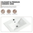 thumbnail image 5 of Miniyam 24" Ceramic Sink with Overflow, Drop in Bathroom Vessel Sink, White, 5 of 6