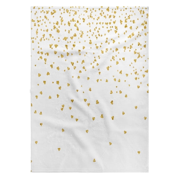 3dRose, Luxury Chic and Trendy Faux Gold Glitter Confetti Hearts on White, 22x30 Bath Hand Pool Towel