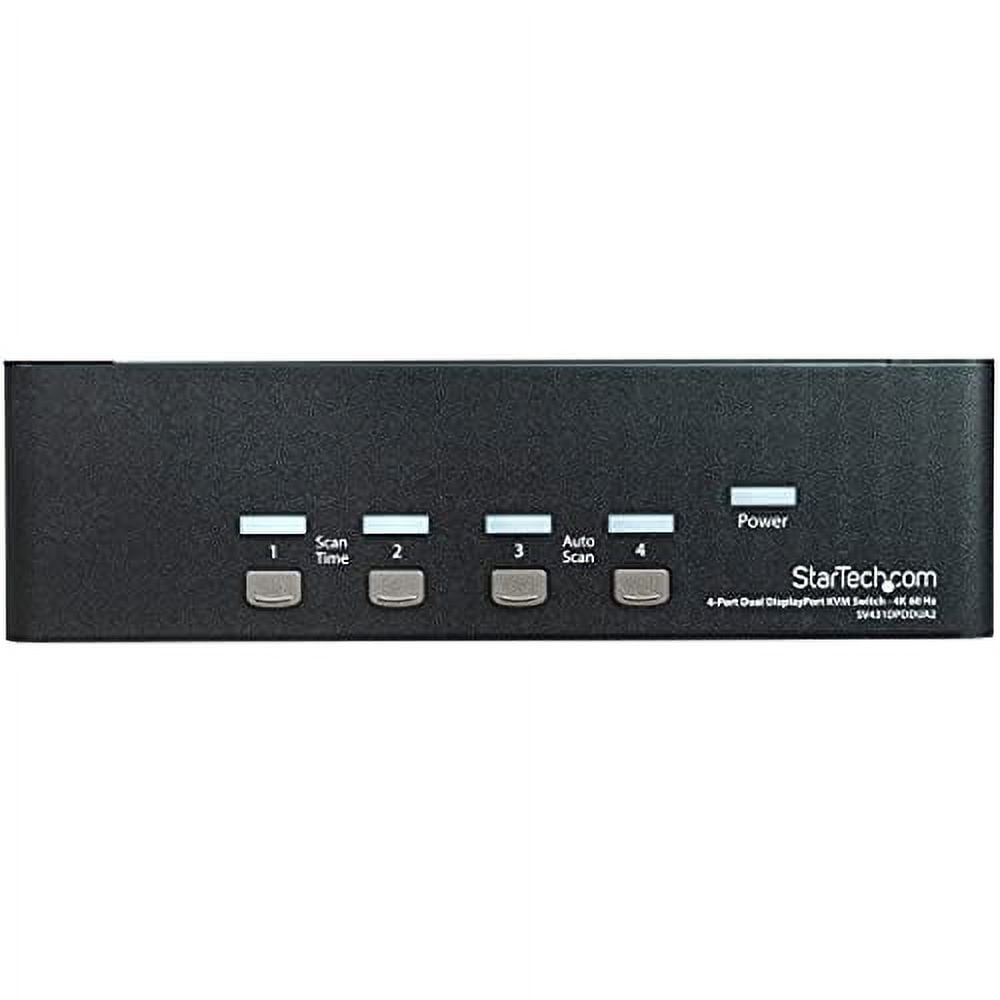 StarTech.com DisplayPort KVM - 4 Port - 4K 60Hz - Dual Monitor KVM - DisplayPort Switch - KVM DisplayPort - Desktop KVM Switch (SV431DPDDUA2)