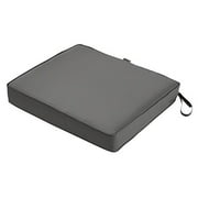 Classic Accessories Montlake FadeSafe Rectangular Patio Dining Seat Cushion - 3" Thick - Heavy Duty Outdoor Patio Cushion with Water Resistant Backing, Light Charcoal Grey, 23"W x 21"D x 3"T