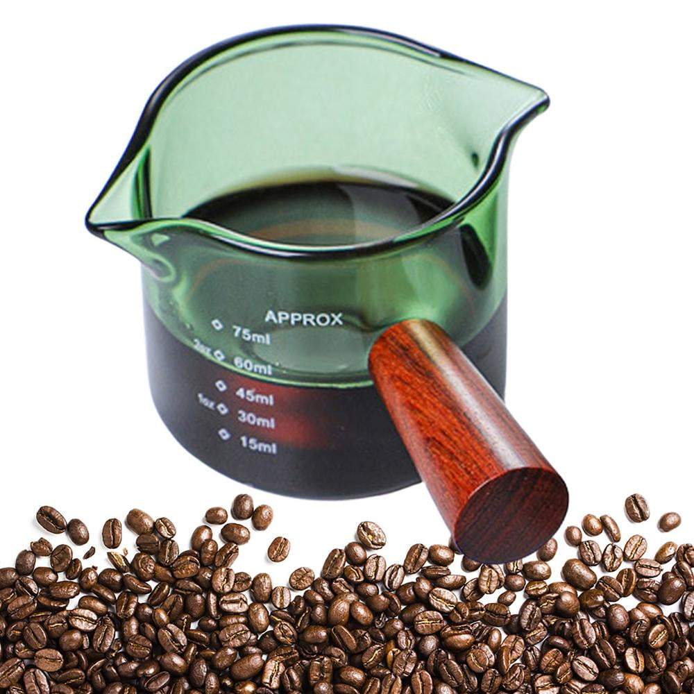 Tohuu Measuring Shot Glass Measuring Cup with Wooden Handle Double