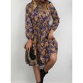 thumbnail image 4 of Txlixc Vestido de manga larga femenino, impresión / patrón de botón delantero, vendaje de cintura Txlixc  moda, 4 of 9