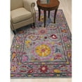 thumbnail image 4 of EORC Blue Hand-Tufted Wool Traditional Suzani Rug, 7'9 x 9'9-Color:Blue,Material:Wool, 4 of 4