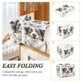 thumbnail image 4 of Storage Box With Lid 16.5x12.6x11.8In Foldable Stacked Household Storage Box Cute Watercolor Dog, 4 of 7