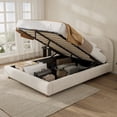 thumbnail image 2 of Noble House Lit de Rangement Grand Size avec Ottoman en Bouclé et Levage Hydraulique, Rangement sous le Lit, Blanc, 2 of 8