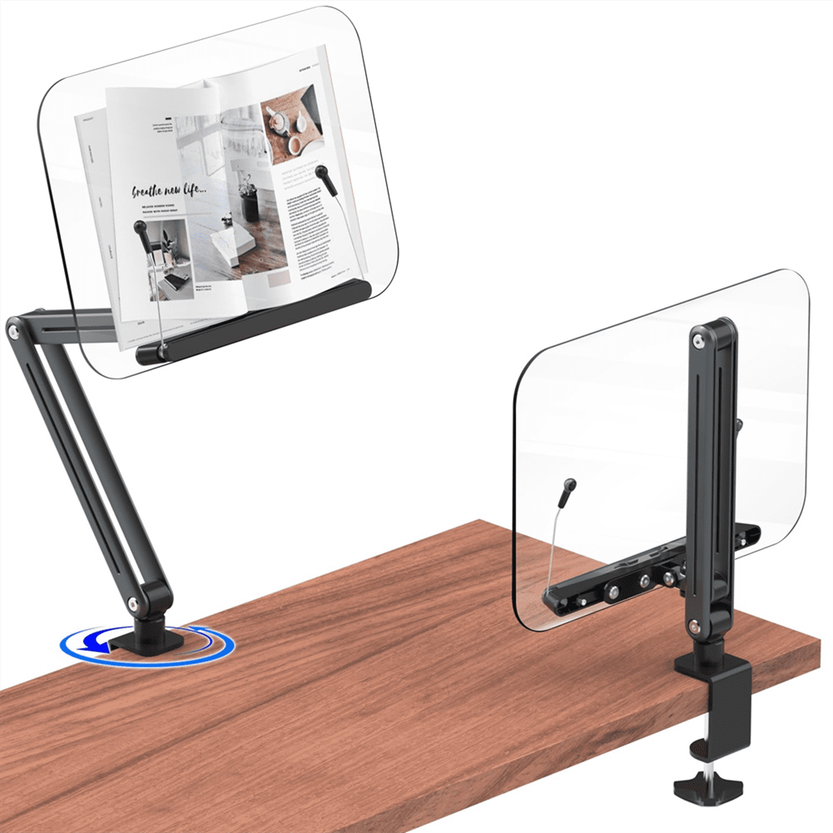 Adjustable Book Holder Stand With 360° Rotating Base - Heavy Duty 44 Lbs Capacity For Reading, Tablets, & Music