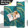 thumbnail image 4 of Green and Gold Marble Pattern Teens Toddler Nap Mat with Pillow, Sleeping Mat Bag for Preschool Daycare 60"x20", 4 of 4