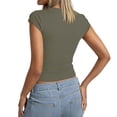 thumbnail image 5 of CONZONE Womens Knit T-Shirts Short Sleeve T Shirts for Women Casual Crew Neck Solid Color Slim Fit Tees Soft Cozy Tops, 5 of 5