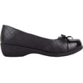 thumbnail image 4 of Womens Slip On Faux Leather Quilted Diamond Patterned School Work Dolly Shoes - Black - US 5, 4 of 7