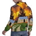 thumbnail image 3 of Bingfone Fall Village Scenery Men'S Drawstring Hoodie Long Sleeve Pocket Sweatshirts-X-Large, 3 of 9