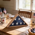 thumbnail image 4 of Wooden Flag Storage Box, Triangular Display Case for Folded Flag, Solid Wood Wall Mount Shadow Box with Clear Panel, Patriotic Veterans Day Memorial Decor for Living Room Office Mantel, Brown, 4 of 6