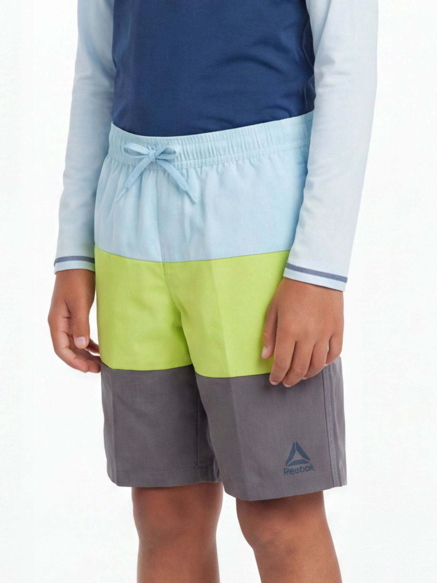 Reebok Boys Swim Trunks with Elastic Drawstring Waistband and UPF 50+ Protection, Sizes 4-18