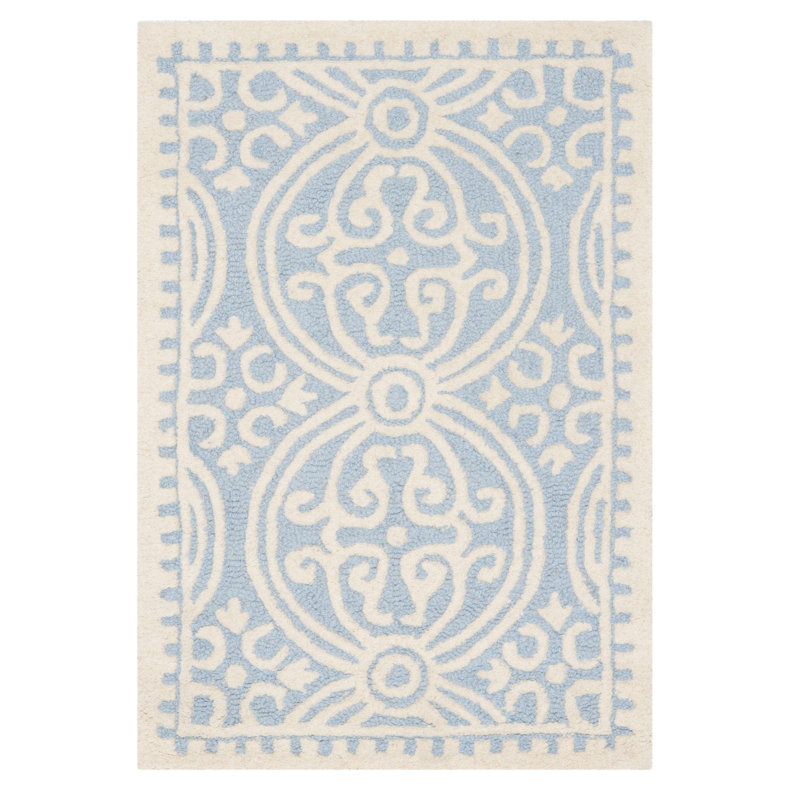 SAFAVIEH Cambridge Leslie Geometric Wool Area Rug, Lavender/Ivory, 8' x 8' Round