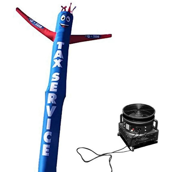 Blue Tax Service E-File 18 Foot Tall Inflatable Tube Man Air Powered Waving Puppet, Air Blower Motor Included Dancer by Feather Flag Nation
