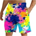 thumbnail image 3 of BiZtdJrK Big and Tall Shorts for Men Fashion Graffiti Print Swim Trunks Summer Casual Drawstring Waist Board Shorts Hawaiian Vacation Shorts with Pockets Multicolor XXXXXL, 3 of 8