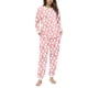 thumbnail image 2 of Conjunto de top y pantalones de poliéster con bolsillos largos y estampado de cuello redondo informal para mujer, 2 of 6