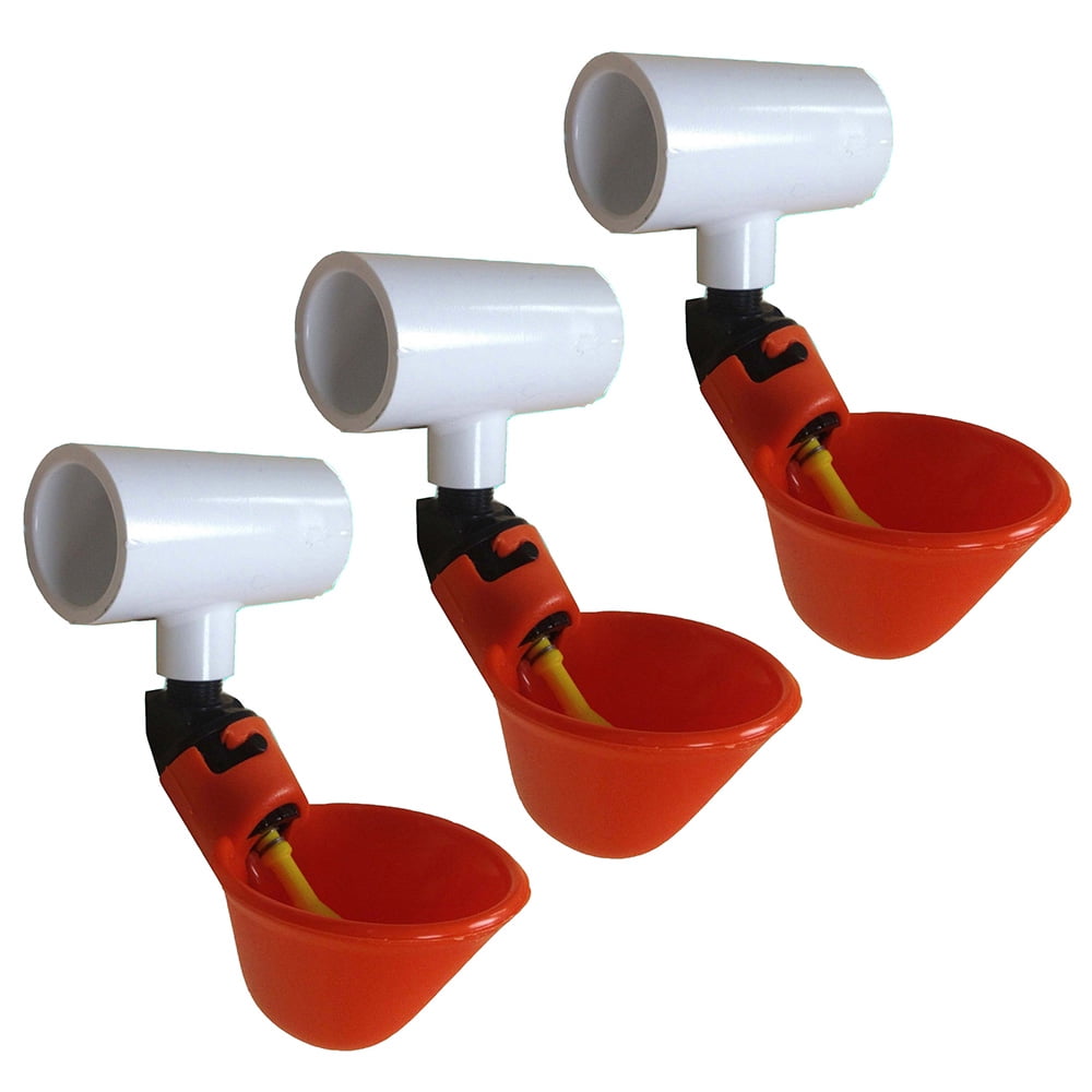 AUTOMATIC WATERER DRINKER CUPS CHICKEN COOP POULTRY CHOOK BIRD TURKEY DRINK 6