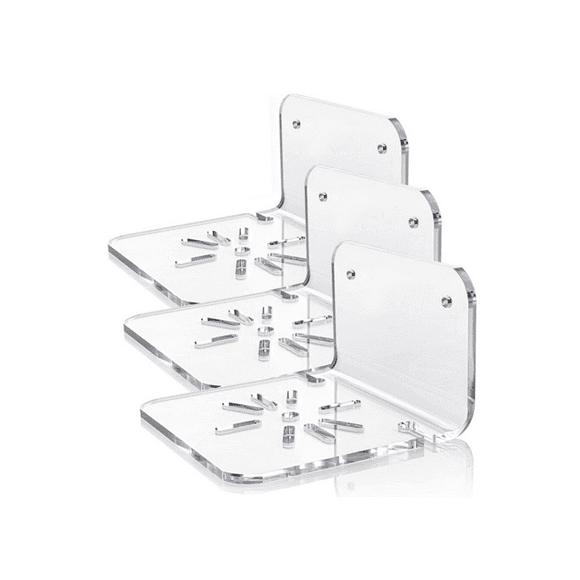 Acrylic Wall Shelf Set 3 for Security Cameras, Speakers, Baby Monitors & More, Universal Adhesive Shelf Easy to Install