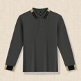thumbnail image 2 of Polo T Shirts For Men Long Sleeve Classic Collar Knit Textured Button Down Casual Golf Shirts, 2 of 4