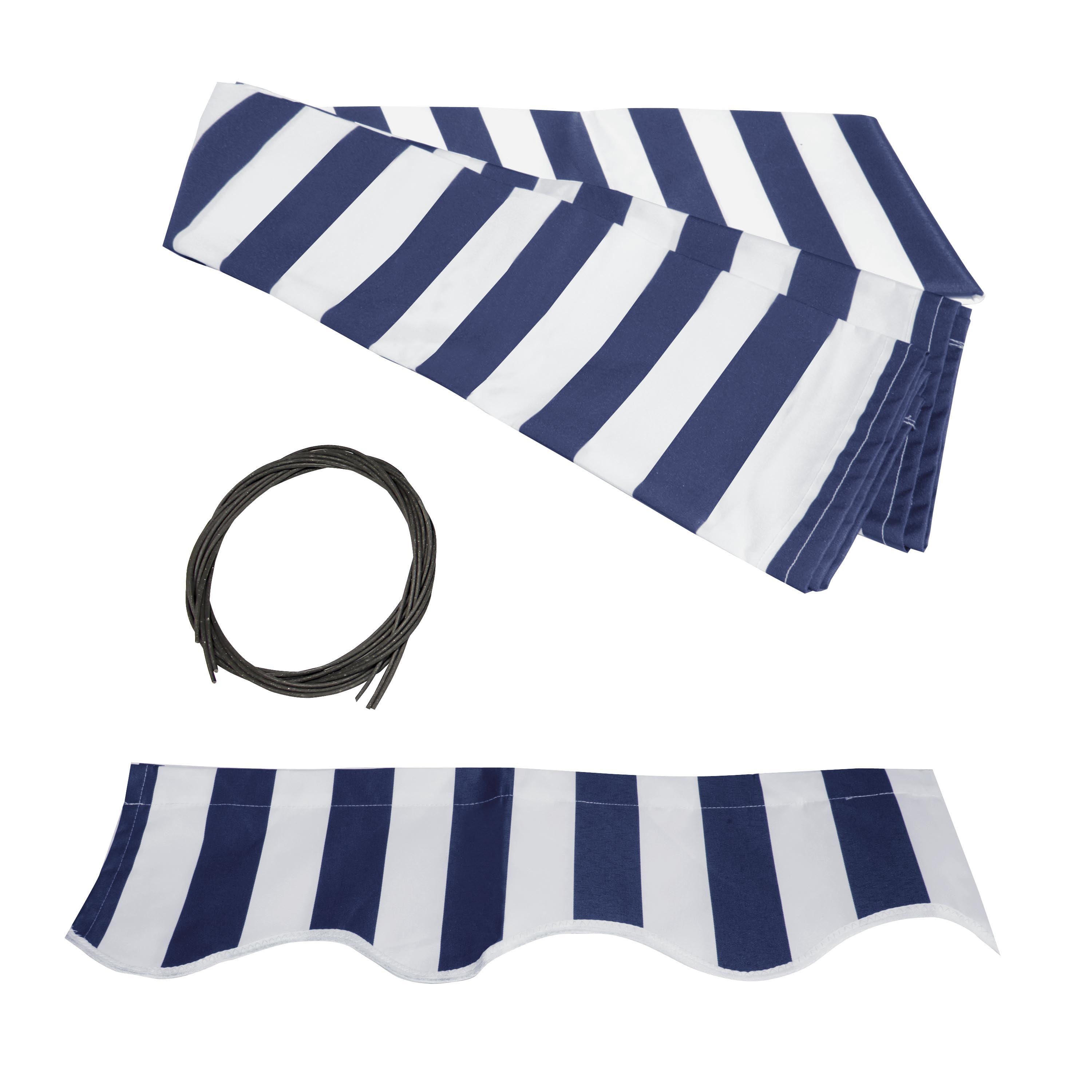 ALEKO Fabric Replacement For 12x10 Ft Retractable Awning Blue/White Color 