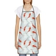 thumbnail image 2 of Naloa 1Pack Adjustable Bib Apron Waterdrop Resistant Cooking Kitchen Aprons for Women Men Chef, Koi Fish Corals,Spring Summer Print, 2 of 5