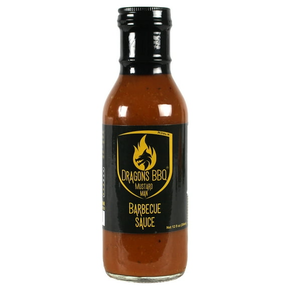 Dragons BBQ Mustard Man Barbecue Sauce Tangy Spicy 12 Oz Bottle Medium Heat