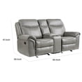 thumbnail image 5 of Max 80 Inch Dual Manual Recliner Loveseat- Cupholders- Gray Faux Leather, 5 of 6