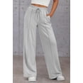 thumbnail image 5 of Women’s High Waisted Sweatpants Wide Leg Lounge Pants with Drawstring Elastic Waist Casual Workout Jogger Trousers with Pockets, 5 of 7
