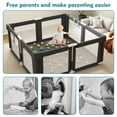 thumbnail image 6 of Baby Playpen 51" x 51", Play Pens for Babies and Toddlers Baby Fence Play Yards for Indoor & Outdoor with Breathable Mesh Anti-Fall Playpen, Black, 6 of 8