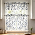 thumbnail image 5 of 3pcs Kitchen Curtain Set with Valance and 2 Tier Panels, Light Filtering Thermal Cafe Curtains for Small Window, Basement, Bathroom, Laundry Room and Dining Area Decor, Blue, 5 of 8