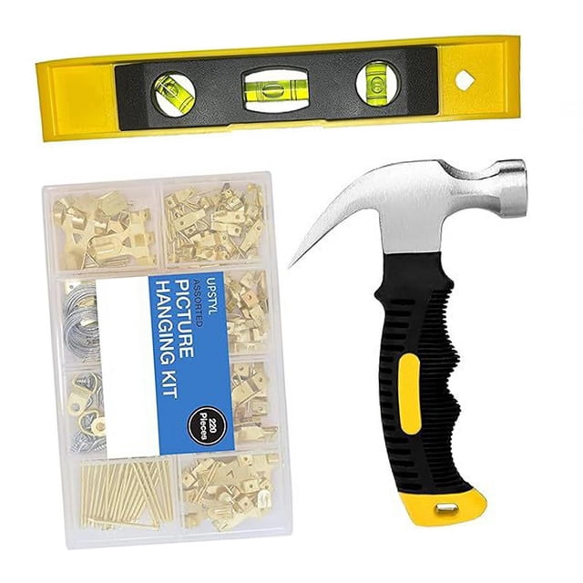 Colgadores de cuadros, ganchos de pared surtidos para paredes de madera y paneles de yeso, juego para colgar cuadros, colgador de marcos para pintar