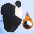 thumbnail image 2 of Generic Cute Black White Panda Lei Feng Hat Children's Warm Hats Autumn Winter Versatile Ear Protectors Fisherman's Hats Cute Baotou Hats Men And Women Matching Winter Knit Hat, 2 of 5