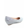 thumbnail image 2 of Fisher-3 Women's Slip On Glitter Rhinstone Closed Toe Low Wedge Heel Pump Shoes, 2 of 2