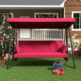 thumbnail image 3 of TQKVIPI 3-4 Seat Outdoor Porch Swing with Adjustable Canopy Patio Swing Bed with Stand Large Swing Glider Bench Chair Outside 800 lbs with Removable Cushions for Yard Garden Poolside Balcony, 3 of 12