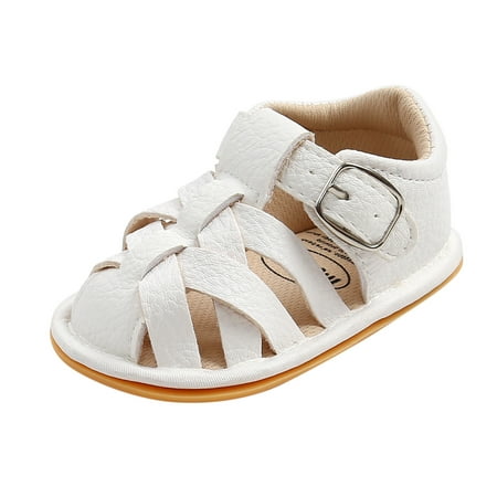 

Penkiiy Baby Boys Girls Sandals Soft Non-Slip Rubber Sole Summer Flat Walking Shoes Cool Sandals for Kids 12-18 Months White 2023 Summer Deal