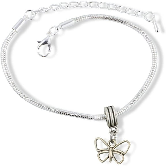 EPJ Butterfly Outline Snake Chain Charm Bracelet