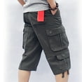 thumbnail image 5 of QQAMB Men's Capri Cargo Shorts Casual Hiking Military Tactical Below Knee Shorts 3/4 Cargo Shorts with Multi-Pockets Army Green 4XL, 5 of 6