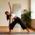 thumbnail image 6 of Capri Pants for Women Wide Leg High Waist Yoga Sweatpants with Pockets Causal Loose Pull On Lounge Pants Black L, 6 of 6