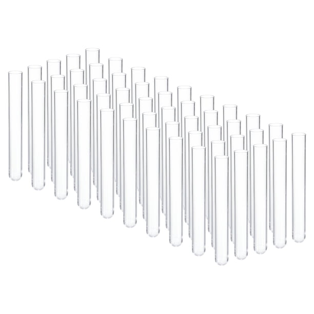 Tubos de ensayo de plástico Uxcell de 8 ml, 50 piezas, tubos de 100x13 mm para uso en laboratorio, claros